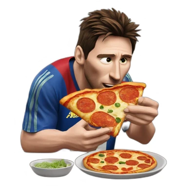 Messi comiendo pizza sticker