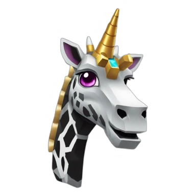 Minecraft Black Jiraffe Head With Diamond Unicorn Horn and Lazer Eyes sticker