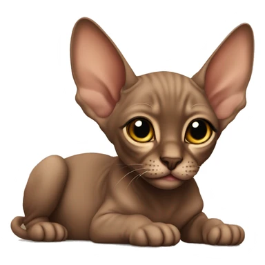 Brown sphinx kitten laying sticker