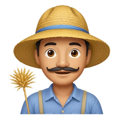 rice farmer with a chinese mustache sticker