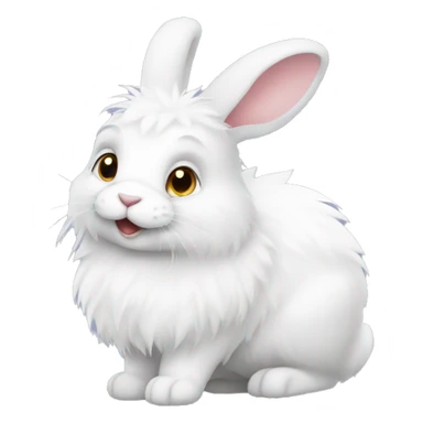 White fluffy rabbit sticker