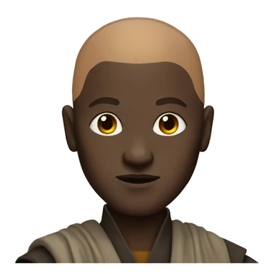 bald jedi with dark skin and light sabre sticker