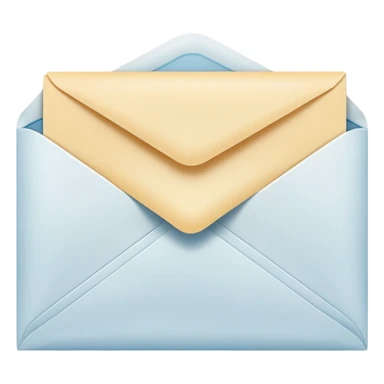 visible envelope inside labeled “Henry Ballester”, subtle translucency, rounded corners, and soft shading. sticker