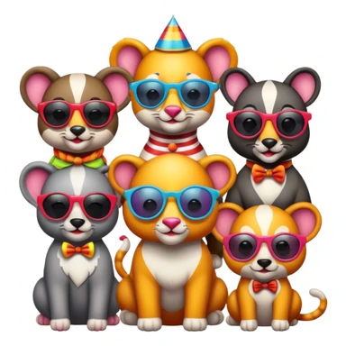 a sunglasses circus animals sticker