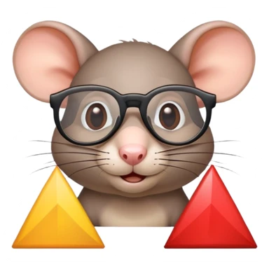 Rat with triangle head and glasses sticker