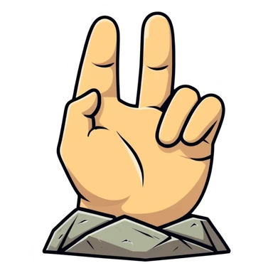 Rock on hand gesture with light skin tone for final slide sticker