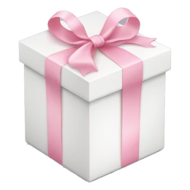 white gift box with baby pink ribbon sticker