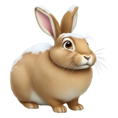 Fat hare playing in the snow sticker