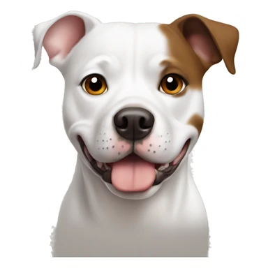 White staffy brown eye spot sticker