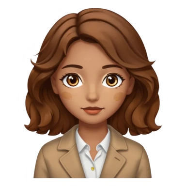 girl with wavy hair, almond shaped eyes, birthmark near her eye, tan, with swag sticker