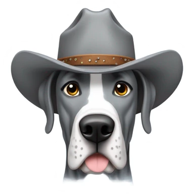 Grey Great Dane in a cowboy hat sticker
