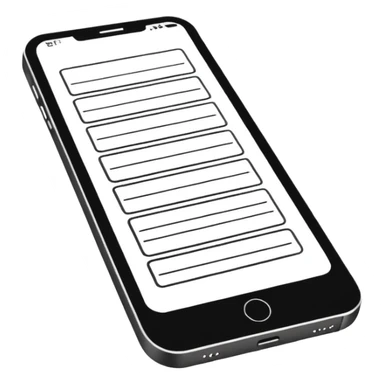 Minimalistic flat vector icon, iOS style, thin black contour on white background. Smartphone with code brackets <> on the screen. Clean, no text, no shadows sticker