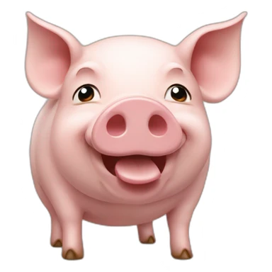 Cochon qui mange comme un être humain sticker
