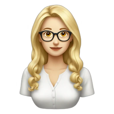 blonde european women with glasses psychology sticker