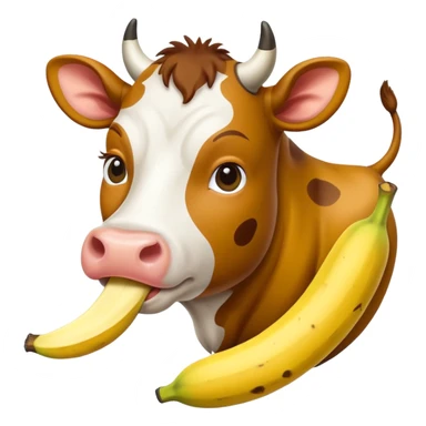 vaca comendo banana sticker