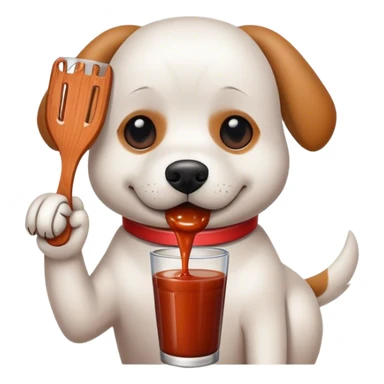 Dog drinking barbecue sauce sticker