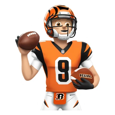 Joe burrow playing for the Cincinnati bengals sticker
