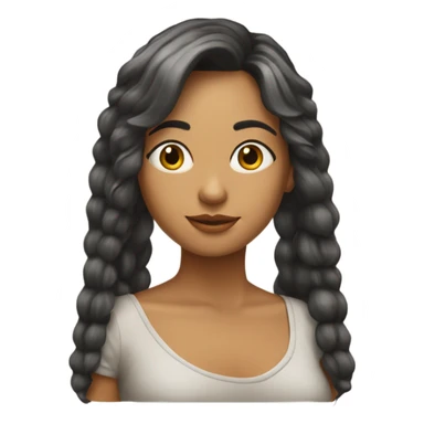 chica de pelo largo y flequillo sticker