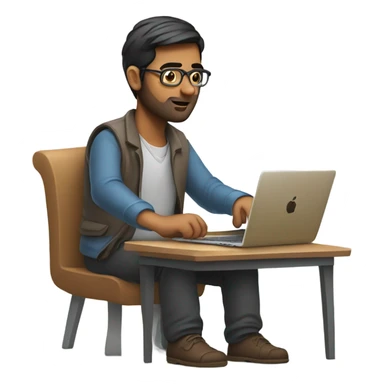 Indian developer typing on MacBook  sticker
