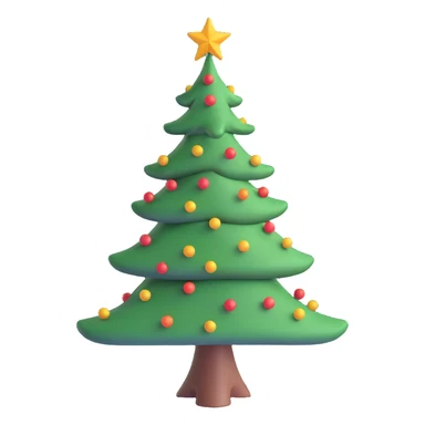 a really bad christmas tree, lopsided, sparse branches, missing decorations, awkward shape sticker