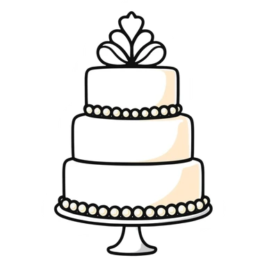 white wedding cake with pearl decorations sticker