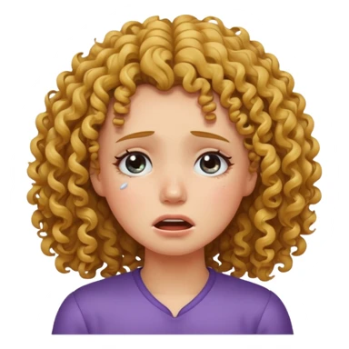 ragazza capelli ricci piange sticker