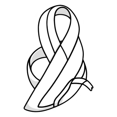 White lung cancer ribbon sticker