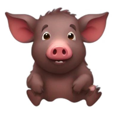 cute boar drinking red wine sticker