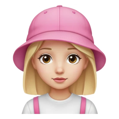 blonde girl pink backwards hat white sticker