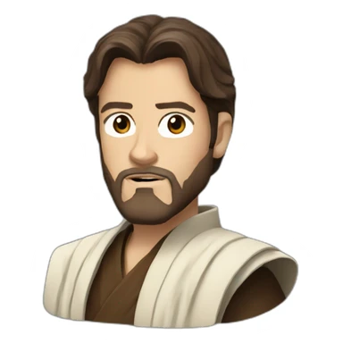 Obi wan Kenobi with dark hair sticker