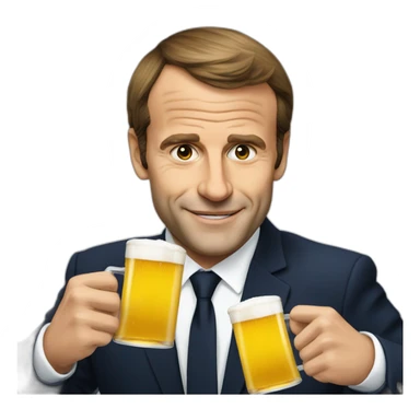 Macron qui boit une bière sticker