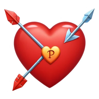 Un corazón con una flecha y una P sticker