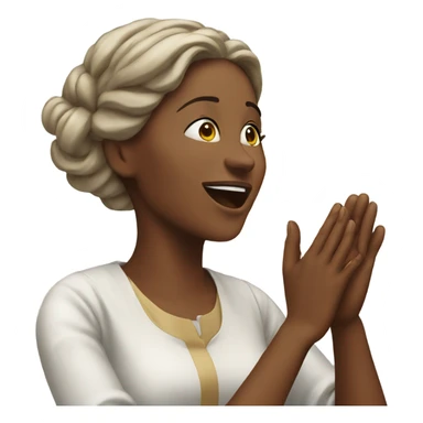 Woman praising god sticker