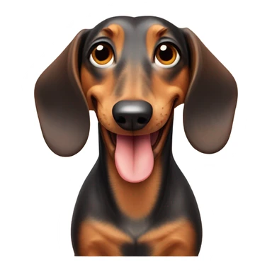 Dachshund eating a hotdog sticker
