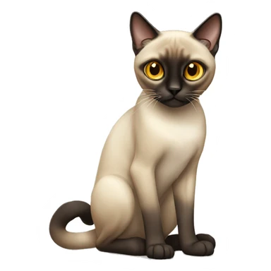 Full Body Siamese Cat golden eyes sticker