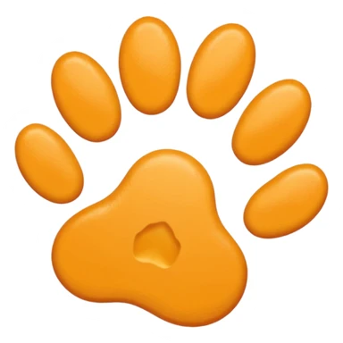 a very light pale pastel yellow-orange pawprint sticker