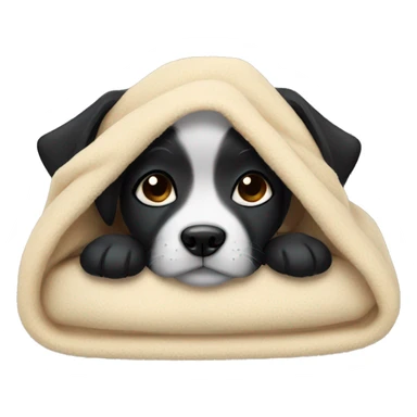 black puppy cozy in blanket sticker