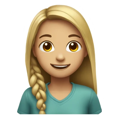 girl smiling with heart sticker