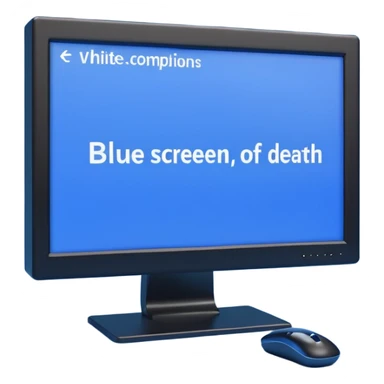 3D render of Blue Screen of Death, digital glitch art aesthetic, data corruption visual, computer monitor displaying a solid blue screen with white text, pixelated distortion, emoji style, isolated on white background --v 6.0. sticker