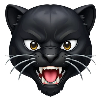 Pantera nera che apre la bocca emoji sticker