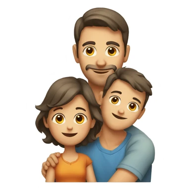 Mother father and kid europeans sticker