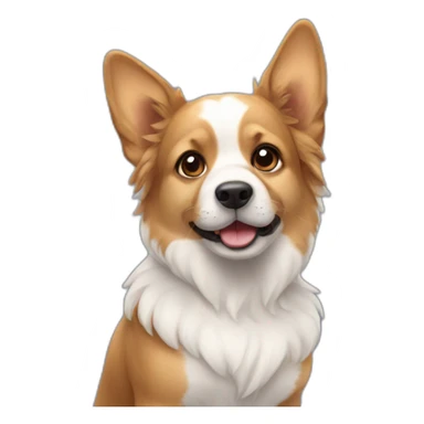 Dog accompanied by butterfly  sticker