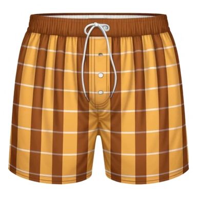 Brown and white checkered boxer shorts sticker