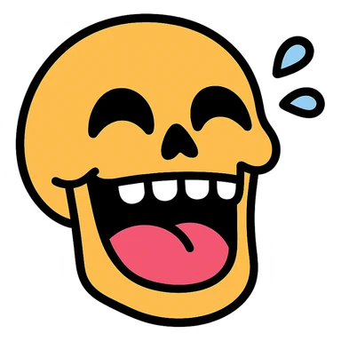 laughing skull sticker