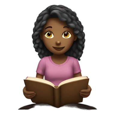 Girl reading a book sticker