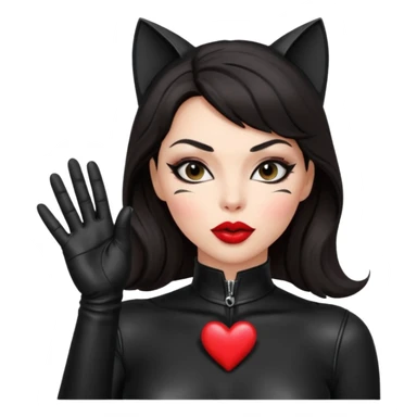 Catwoman manda besos corazon sticker