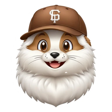 baseball mascot character with a baseball cap, smiling face, baseball team mascot sticker