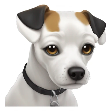 solid white jack russell beagle mix with solid black eyes  sticker