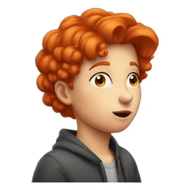 red head blowing kiss sticker