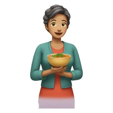 Mom putting sambar  sticker